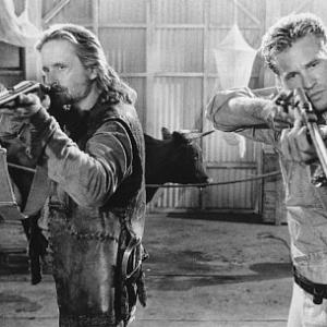 Still of Michael Douglas and Val Kilmer in The Ghost and the Darkness 1996