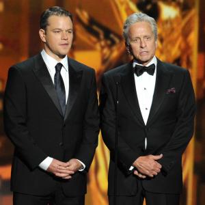Michael Douglas and Matt Damon at event of The 65th Primetime Emmy Awards 2013