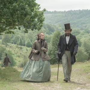 Still of Ralph Fiennes and Felicity Jones in The Invisible Woman 2013