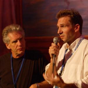 Ralph Fiennes and David Cronenberg at event of Spider (2002)