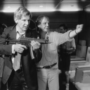 Still of Harrison Ford and Wolfgang Petersen in Air Force One 1997