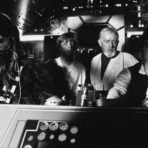 Star Wars ChewbaccaPMayhew M Hamill Alec Guiness Harrison Ford 1977Lucasfilm
