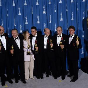 Jodie Foster, Anthony Hopkins, Jonathan Demme, Ronald M. Bozman, Edward Saxon, Ted Tally and Kenneth Utt at event of The 64th Annual Academy Awards (1992)