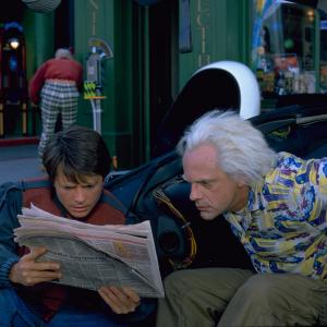 Still of Michael J Fox and Christopher Lloyd in Atgal i ateiti II 1989