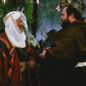 Still of Morgan Freeman and Michael McShane in Robin Hood Prince of Thieves 1991