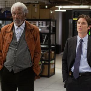Still of Morgan Freeman and Cillian Murphy in Viespatavimas (2014)