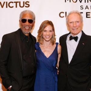 Clint Eastwood, Morgan Freeman and Hilary Swank