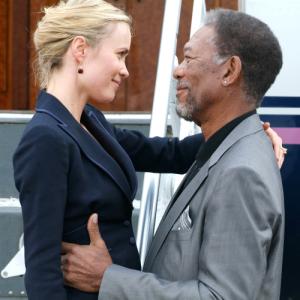 Still of Morgan Freeman and Radha Mitchell in Thick as Thieves 2009