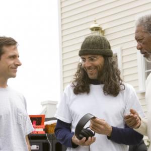 Morgan Freeman, Tom Shadyac and Steve Carell in Evan Almighty (2007)