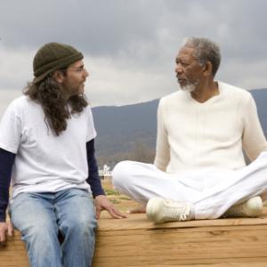 Morgan Freeman and Tom Shadyac in Evan Almighty 2007