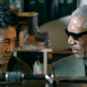 Jet Li left and Morgan Freeman right star in Louis Leterriers UNLEASHED a Rogue Pictures release