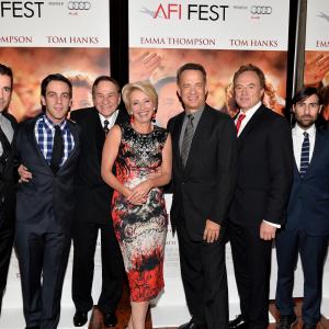 Tom Hanks, Emma Thompson, Jason Schwartzman, Colin Farrell, John Lee Hancock, Richard Sherman, Bradley Whitford and B.J. Novak at event of Isgelbeti pona Benksa (2013)