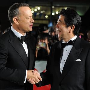 Tom Hanks and Shinzo Abe