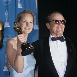 Jack Nicholson and Helen Hunt at The Academy Awards