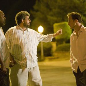 Still of Samuel L. Jackson, Neil LaBute and Patrick Wilson in Lakeview Terrace (2008)