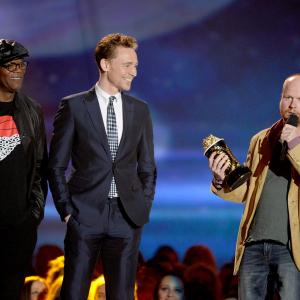 Samuel L Jackson Joss Whedon and Tom Hiddleston at event of 2013 MTV Movie Awards 2013