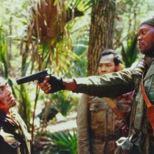 Peter Tran (L), Samuel L. Jackson (R), and Baoan Coleman (background) in a scene from 