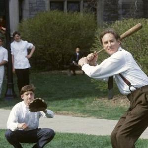 Mr Hundert KEVIN KLINE shows his students old school style in a ballgame at St Benedicts