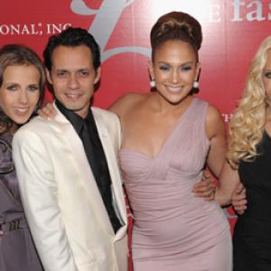 Jennifer Lopez, Marc Anthony and Donatella Versace