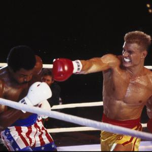 Still of Dolph Lundgren and Carl Weathers in Rocky IV 1985