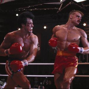 Still of Dolph Lundgren and Sylvester Stallone in Rocky IV 1985