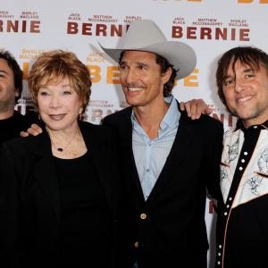 Matthew McConaughey Richard Linklater Shirley MacLaine and Jack Black at event of Bernie 2011