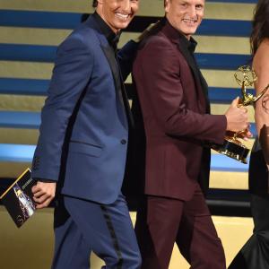 Matthew McConaughey and Woody Harrelson at event of The 66th Primetime Emmy Awards 2014