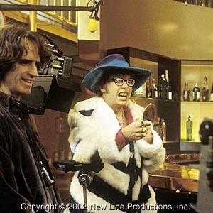 Director Jay Roach left and Mike Myers on the set of New Line Cinemas upcoming third installment of Austin Powers