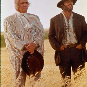 Still of Marlon Brando and Jack Nicholson in The Missouri Breaks 1976