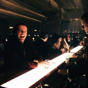 Still of Jack Nicholson and Joe Turkel in Svytejimas 1980
