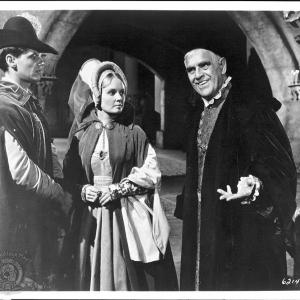 Still of Jack Nicholson Boris Karloff and Olive Sturgess in The Raven 1963