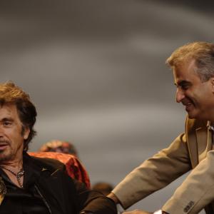 Barry Navidi and Al Pacino on the set of Wilde Salome