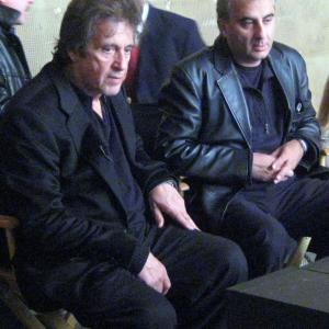 Al Pacino and Producer Barry Navidi on the set of Wilde Salome