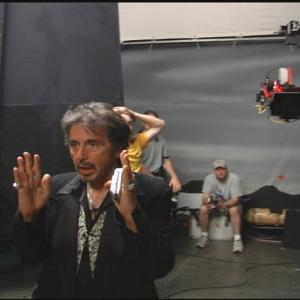Al Pacino directing on the set of Wilde Salome.