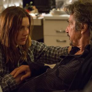 Still of Al Pacino and Greta Gerwig in The Humbling 2014
