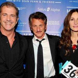 Mel Gibson, Julia Roberts and Sean Penn