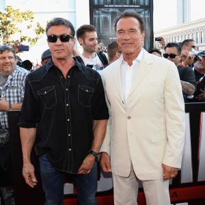 Arnold Schwarzenegger and Sylvester Stallone at event of Pabegimo planas 2013