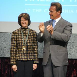 Arnold Schwarzenegger and Sally Ride