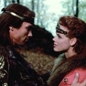 Still of Arnold Schwarzenegger and Brigitte Nielsen in Red Sonja (1985)