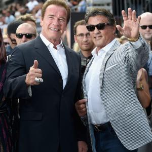 Arnold Schwarzenegger and Sylvester Stallone at event of Terminator Genisys 2015
