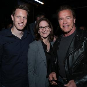 Arnold Schwarzenegger, Dana Goldberg and David Ellison