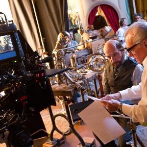 Still of Martin Scorsese and Ben Kingsley in Hugo isradimas 2011