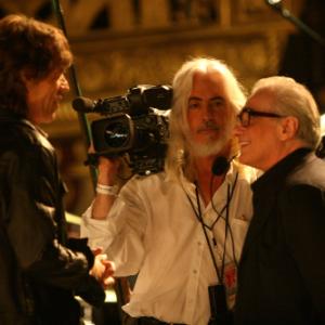 Still of Martin Scorsese Mick Jagger and Robert Richardson in Shine a Light 2008