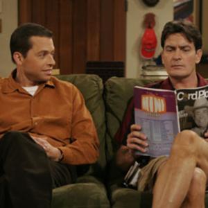 Still of Charlie Sheen and Jon Cryer in Two and a Half Men 2003