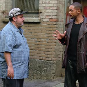 Still of Will Smith and Alex Proyas in I, Robot (2004)