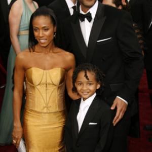 Will Smith, Jada Pinkett Smith and Jaden Smith at event of The 79th Annual Academy Awards (2007)