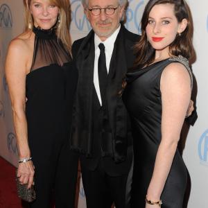 Steven Spielberg Kate Capshaw and Sasha Spielberg