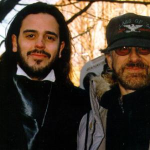 Nino Del Padre with Steven Spielberg on the set of Amistad