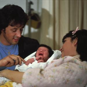 Still of Sylvester Stallone and Talia Shire in Rocky II 1979