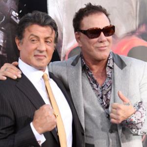 Sylvester Stallone and Mickey Rourke at event of The Expendables (2010)